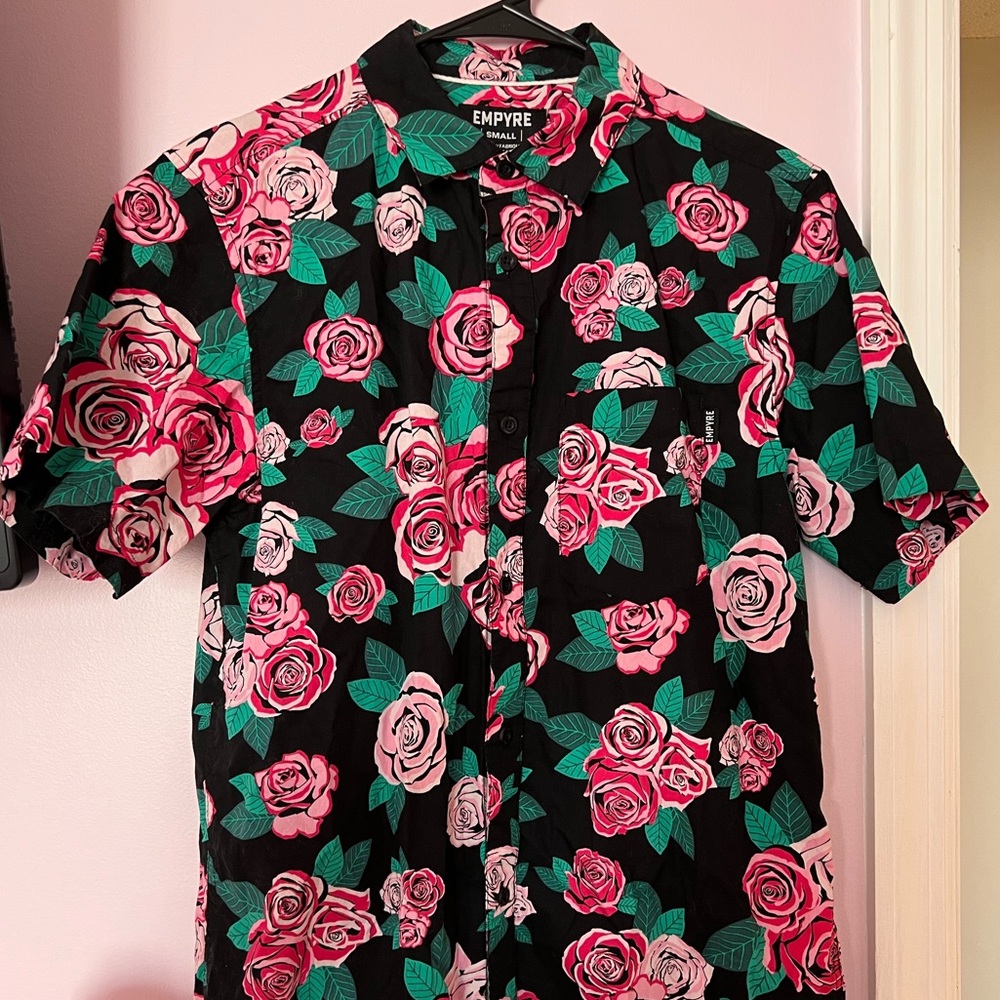 Empyre Pink/Red Floral Button Down Shirt